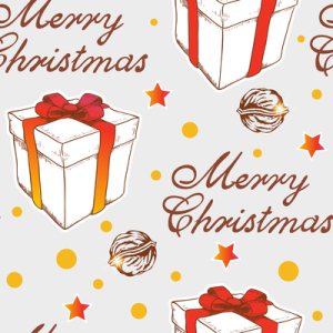 Christmas seamless pattern with gift